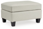 Picture of Coconut White/Gray Leather Ottoman