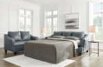 Picture of Coconut White/Gray Leather Sofa Sleeper