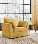 Picture of Yellow/Teal Sofa, Loveseat and Chair