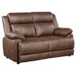 Picture of Leather Arm Loveseat Dark Brown