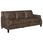 Picture of Genuine Leather Arm Sofa Brown Sugar