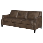 Picture of Genuine Leather Arm Sofa Brown Sugar