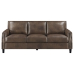 Picture of Genuine Leather Arm Sofa Brown Sugar