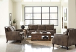 Picture of Genuine Leather Arm Sofa Brown Sugar