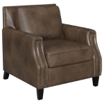 Picture of Genuine Leather Arm Chair Brown Sugar