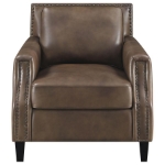 Picture of Genuine Leather Arm Chair Brown Sugar