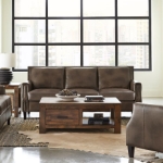 Picture of Genuine Leather Arm Sofa, Loveseat and Chair Brown Sugar