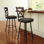 Picture of Marcus swivel stool Upholstered seat and metal backrest Counter height Chair