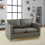 Picture of Leather Loveseat with Gold Frame