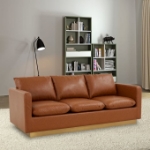 Picture of Leather Sofa, Loveseat and Chair with Gold Frame