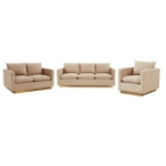 Picture of Velvet Sofa, Loveseat and Chair with Gold Frame