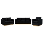 Picture of Velvet Sofa, Loveseat and Chair with Gold Frame