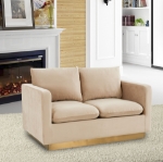 Picture of Velvet Sofa, Loveseat and Chair with Gold Frame