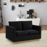 Picture of Velvet Sofa, Loveseat and Chair with Gold Frame