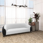 Picture of 3-Seater Leather Sofa with Stainless Steel Legs