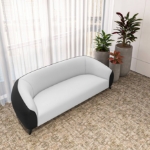 Picture of 3-Seater Leather Sofa with Stainless Steel Legs