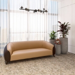 Picture of 3-Seater Leather Sofa with Stainless Steel Legs