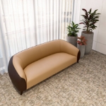 Picture of 3-Seater Leather Sofa with Stainless Steel Legs