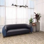 Picture of 3-Seater Leather Sofa with Stainless Steel Legs