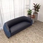 Picture of 3-Seater Leather Sofa with Stainless Steel Legs