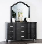 Picture of Silver or Black Dresser and Mirror