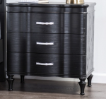 Picture of Silver or Black 3 Drawer Nightstand