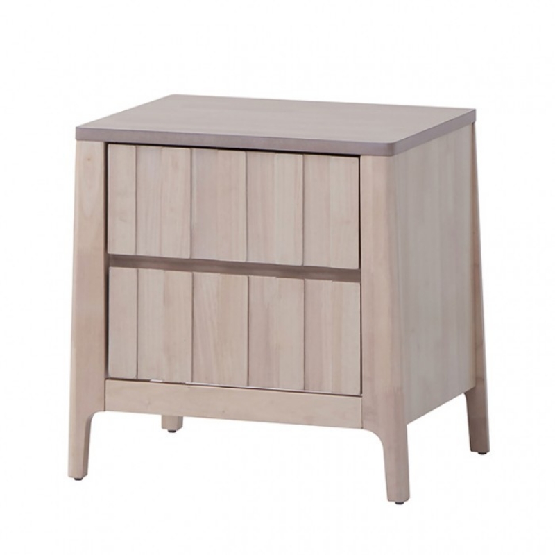 Picture of 2 Drawer White Wash Engineered Wood Night stand