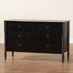 Picture of White/Black/Oak Brown Vintage Artistry 6 Drawer Dresser