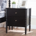 Picture of White/Black/Oak Brown Vintage Artistry 2 Drawer Nightstand