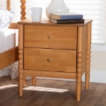 Picture of White/Black/Oak Brown Vintage Artistry 2 Drawer Nightstand