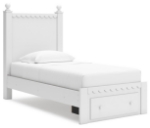 Picture of Twin Panel White w/storage and w/o storage Bed