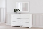 Picture of White 6 Drawer Dresser and Mirror