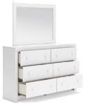 Picture of White 6 Drawer Dresser and Mirror