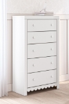 Picture of 31.73" Five Drawer White Chest