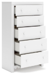 Picture of 31.73" Five Drawer White Chest