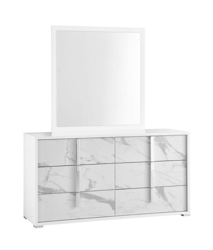 Picture of White Dresser and Mirror