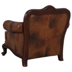 Picture of Genuine Leather Brown Rolled Arm Chair