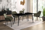 Picture of 55"/62"/71" Dining Table with a Rectangular Glass/Stone Tabletop in Steel Base