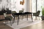 Picture of 55"/62"/71" Dining Table with a Rectangular Glass/Stone Tabletop in Steel Base