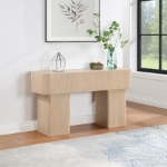 Picture of 52"/ 20" Rich Finish Oak Veneer Coffee Table, Console Table, End Table