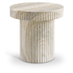 Picture of 36"/18" Fluted Concrete Table in Travertine Finish Coffee Table and End Table