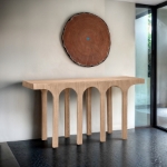 Picture of 39"/58"/20" Mixture of Solid Wood and MDF Coffee Table, Console Table and End Table