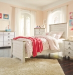 Picture of 54" Whitewash Full Panel Bed W/Storage or W/o Storage