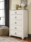 Picture of Whitewash Five Drawer Chest or Dressing Chest