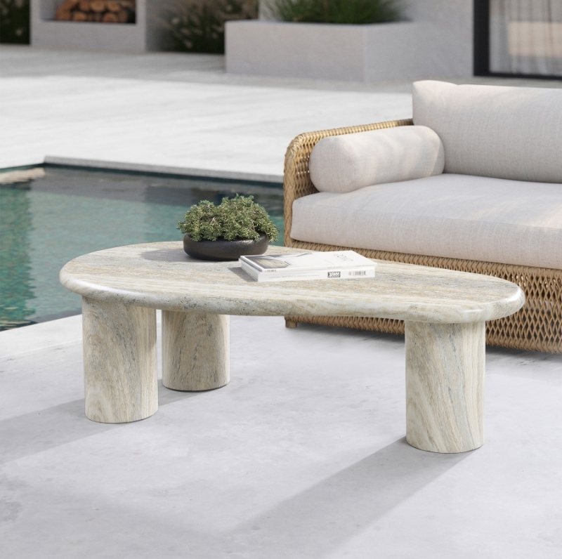 Picture of 47.5" Concrete Art Deco Indoor/Outdoor Concrete Coffee Table