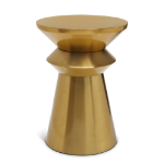 Picture of 14" Rich Gold Brushed Metal Finish End Table