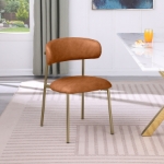 Picture of Leather Upholstered Dining Chair with Gold or Black Legs