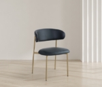 Picture of Leather Upholstered Dining Chair with Gold or Black Legs