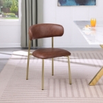 Picture of Leather Upholstered Dining Chair with Gold or Black Legs