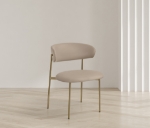 Picture of Leather Upholstered Dining Chair with Gold or Black Legs